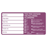 Allergen Food Labels Removable 50x100mm 2"x4" x500