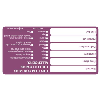 Allergen Food Labels Removable 50x100mm 2Inchx4Inch x500