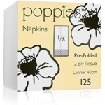 Poppies 40cm 2 Ply 8 Fold White Napkins x2000