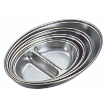 S/St.2-Div.Oval Veg.Dish 12inch(11462) ** Width x1 S/St.2-Div.Oval Veg.Dish 12inch(11462) ** Width x1