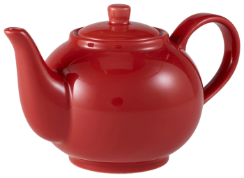 GenWare Porcelain Red Teapot 45cl/15.75oz x6