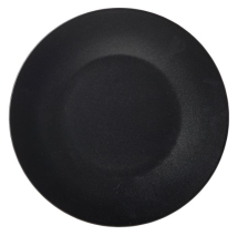 Luna Wide Rim Plate 27.5cm Dia Black Stoneware x6