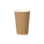 16oz Kraft Ripple Cups Triple Wall x500