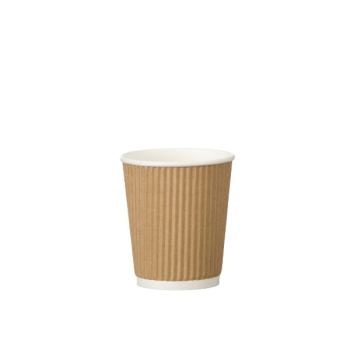 8oz Kraft Ripple Cups Triple Wall x500 8oz Kraft Ripple Cups Triple Wall x500