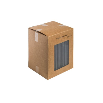 5.5Inch 140mm Black Paper Sip Straw 6mm Bore x250 5.5Inch 140mm Black Paper Sip Straw 6mm Bore x250