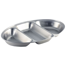 S/St.3 Div.Oval Veg Dish 14inch Width 21.2cm x1 S/St.3 Div.Oval Veg Dish 14inch Width 21.2cm x1