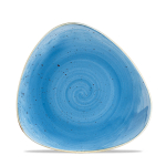 Stonecast Cornflower Blue Lotus Triangle Plate 7.75" x12