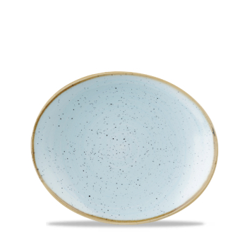 Stonecast Duck Egg Blue Orbit Oval Coupe Plate 7.75Inch x12