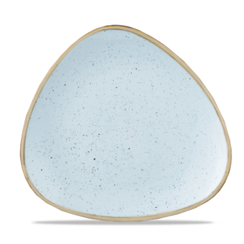 Stonecast Duck Egg Blue Lotus Triangle Plate 10.5Inch x12