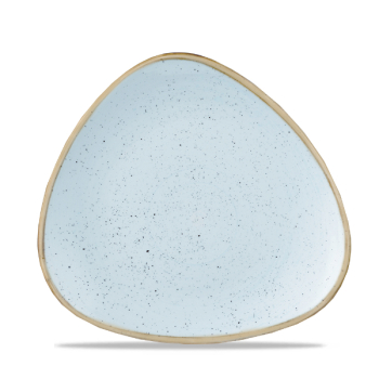 Stonecast Duck Egg Blue Lotus Triangle Plate 7.75Inch x12