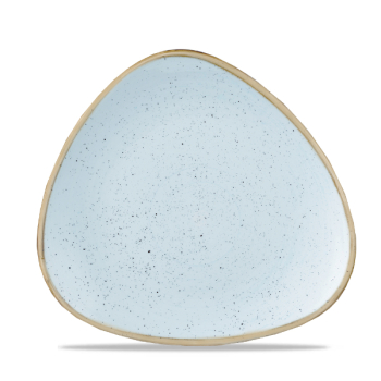 Stonecast Duck Egg Blue Lotus Triangle Plate 9Inch x12