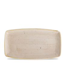 Stonecast Nutmeg Cream X Squared Oblong Plate 13.75inch x6