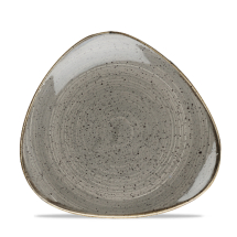 Stonecast Peppercorn Grey Lotus Triangle Plate 7.75inch x12