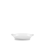White Cookware  Small Oval Eared Dish 8"x4.75" Box 6 White Cookware  Small Oval Eared Dish 8"x4.75" Box 6