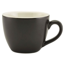 GenWare Porcelain Matt Black Bowl Shaped Espresso Cup 9cl/3oz x6