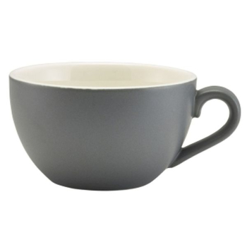 GenWare Porcelain Matt Grey Bowl Shaped Cup 17.5cl/6oz x6 GenWare Porcelain Matt Grey Bowl Shaped Cup 17.5cl/6oz x6