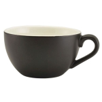 GenWare Porcelain Matt Black Bowl Shaped Cup 17.5cl/6oz x6 GenWare Porcelain Matt Black Bowl Shaped Cup 17.5cl/6oz x6