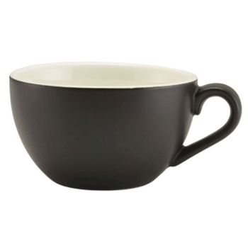 GenWare Porcelain Matt Black Bowl Shaped Cup 17.5cl/6oz x6