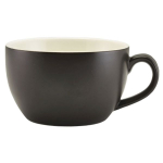 GenWare Porcelain Matt Black Bowl Shaped Cup 25cl/8.75oz x6 GenWare Porcelain Matt Black Bowl Shaped Cup 25cl/8.75oz x6