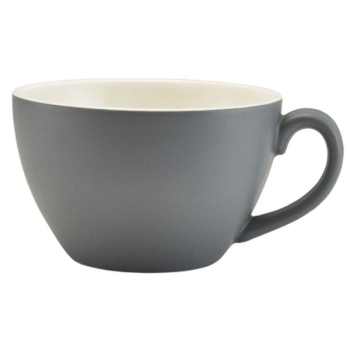 GenWare Porcelain Matt Grey Bowl Shaped Cup 34cl/12oz x6 GenWare Porcelain Matt Grey Bowl Shaped Cup 34cl/12oz x6