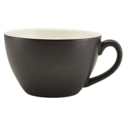 GenWare Porcelain Matt Black Bowl Shaped Cup 34cl/12oz x6