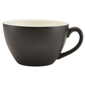 GenWare Porcelain Matt Black Bowl Shaped Cup 34cl/12oz x6 GenWare Porcelain Matt Black Bowl Shaped Cup 34cl/12oz x6