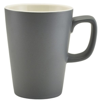 GenWare Porcelain Matt Grey Latte Mug 34cl/12oz x6 GenWare Porcelain Matt Grey Latte Mug 34cl/12oz x6
