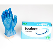 Vinyl Gloves Medium Blue Powder Free x100