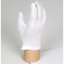 White Cotton Serving Gloves Med x12 Pairs