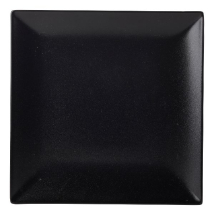 Luna Square Coupe Plate 26cm Black Stoneware x6