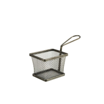 Black Serving Fry Basket Rectang 10 x 8 x 7.5cm x1 Black Serving Fry Basket Rectang 10 x 8 x 7.5cm x1