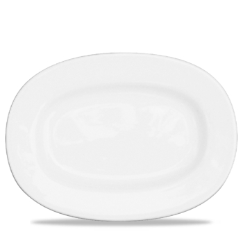 Alchemy White Rimmed Oval Plate 13Inch x6