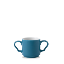 Blue Glaze  Double Handled Mug 10oz x6