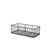 GW Rectangular Black Wire Basket 25 x 12 x 7.5cm x6