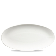 White Oval Chefs Plate 13 3/4X6 3/4inch x6