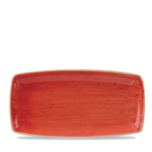 Stonecast Berry Red X Squared Oblong Plate 13.75inch x6