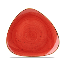 Stonecast Berry Red Lotus Triangle Plate 9inch x12