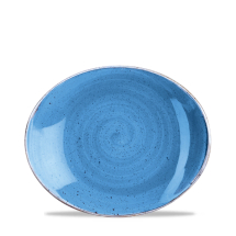 Stonecast Cornflower Blue Orbit Oval Plate 7.75inch x12