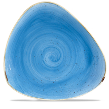 Stonecast Cornflower Blue Lotus Triangle Plate 12.25inch x6