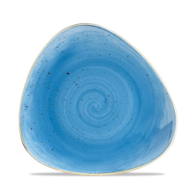 Stonecast Cornflower Blue Lotus Triangle Plate 9inch x12