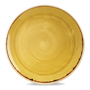 Stonecast Mustard Seed Yellow Coupe Evolve Round Plate 12.75Inch x6
