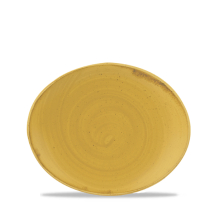 Stonecast Mustard Seed Yellow Orbit Oval Coupe Plate 7.75inch x12 Stonecast Mustard Seed Yellow Orbit Oval Coupe Plate 7.75inch x12