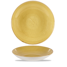 Stonecast Mustard Seed Yellow Coupe Large Bowl 12inch x6 Stonecast Mustard Seed Yellow Coupe Large Bowl 12inch x6