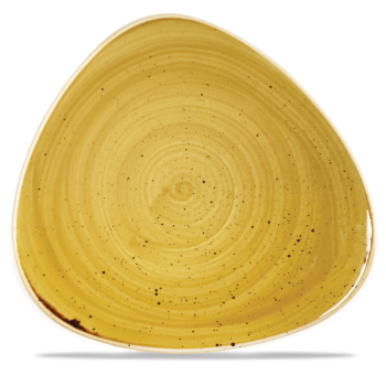 Stonecast Mustard Seed Yellow Lotus Triangle Plate 12.25Inch x6