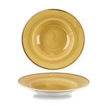 Stonecast Mustard Seed Yellow Profile Wide Rim Bowl Med 9.4inch x12 Stonecast Mustard Seed Yellow Profile Wide Rim Bowl Med 9.4inch x12