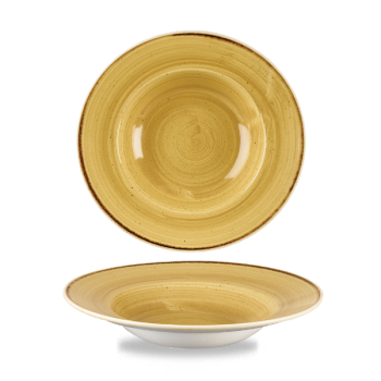 Stonecast Mustard Seed Yellow Profile Wide Rim Bowl Med 9.4Inch x12 Stonecast Mustard Seed Yellow Profile Wide Rim Bowl Med 9.4Inch x12