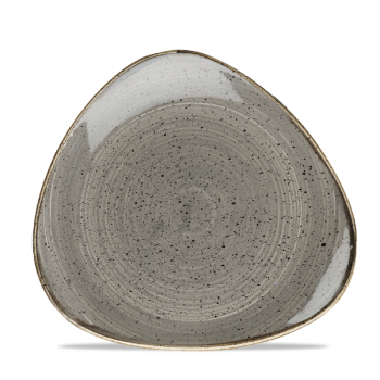 Stonecast Peppercorn Grey Lotus Triangle Plate 9Inch x12