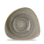 Stonecast Peppercorn Grey Lotus Triangle Bowl 7.25" x12