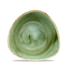 Stonecast Samphire Green Lotus Triangle Bowl 7.25inch x12