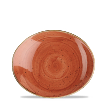 Stonecast Spiced Orange Orbit Oval Coupe Plate 7.75inch x12